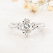 Noah James Jewellers Manchester Bespoke Gallery BESPOKE PLATINUM MARQUISE ENGAGEMENT RING Lab Grown Diamond Moissanite