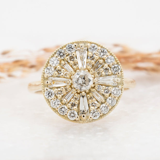 Noah James Jewellers Manchester Bespoke Gallery BESPOKE SUNBURST DIAMOND ENGAGEMENT RING Lab Grown Diamond Moissanite