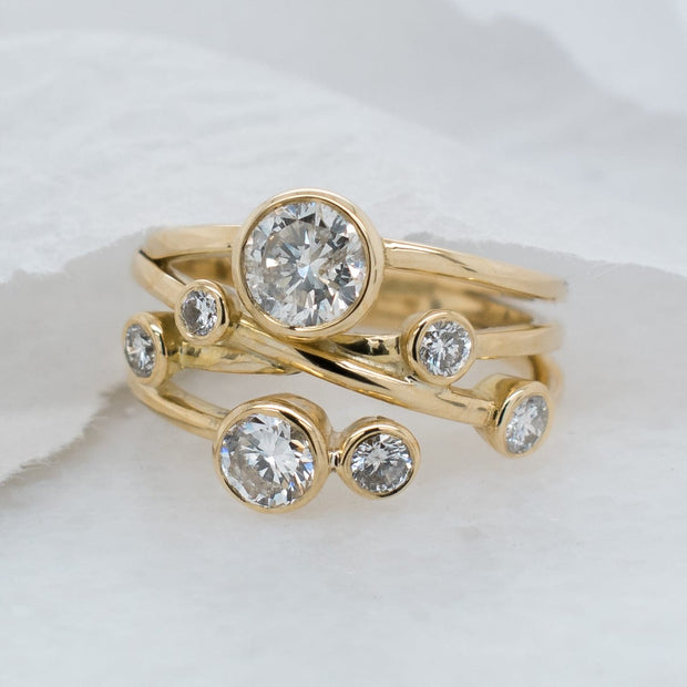 Noah James Jewellers Manchester Bespoke Gallery BESPOKE YELLOW GOLD SCATTER RING Lab Grown Diamond Moissanite