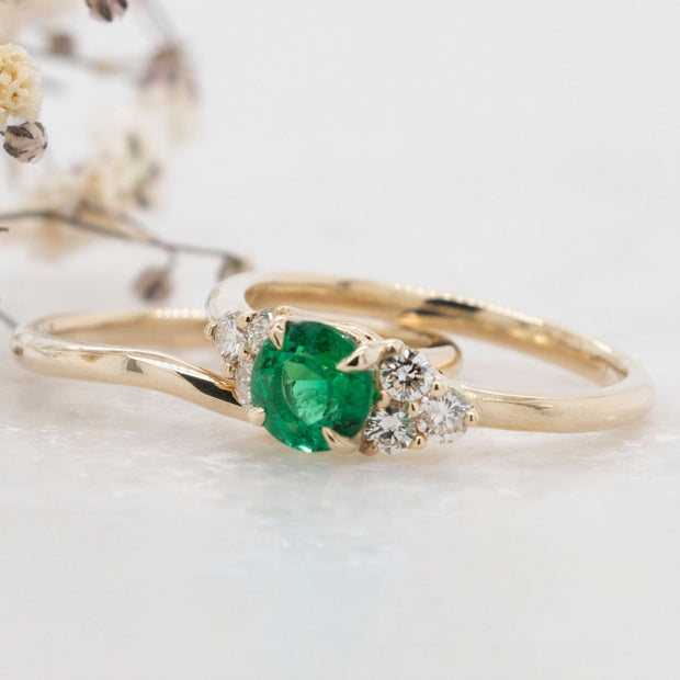 Noah James Jewellers Manchester Bespoke Gallery BSEPOKE 18CT YELLOW GOLD EMERALD AND DIAMOND RING Lab Grown Diamond Moissanite