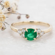 Noah James Jewellers Manchester Bespoke Gallery BSEPOKE 18CT YELLOW GOLD EMERALD AND DIAMOND RING Lab Grown Diamond Moissanite