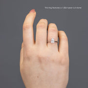Noah James Jewellers Manchester Engagement Ring Celeste Pear Shape Solitaire Engagement Ring Platinum Lab Grown Diamond Moissanite
