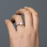 Noah James Jewellers Manchester Engagement Ring Celeste Princess Cut Solitaire Engagement Ring Platinum Lab Grown Diamond Moissanite