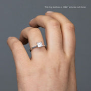 Noah James Jewellers Manchester Engagement Ring Celeste Princess Cut Solitaire Engagement Ring Yellow Gold Lab Grown Diamond Moissanite