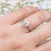 Noah James Jewellers Manchester Engagement Ring Celeste Round Brilliant Cut Solitaire Engagement Ring Platinum Lab Grown Diamond Moissanite