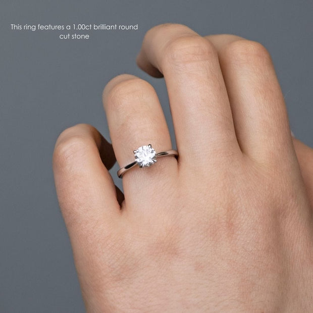 Noah James Jewellers Manchester Engagement Ring Celeste Round Brilliant Cut Solitaire Engagement Ring Platinum Lab Grown Diamond Moissanite