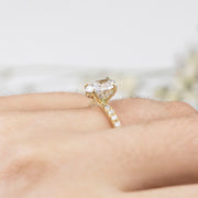 Noah James Jewellers Manchester Engagement Ring Elena Oval Cut Diamond Set Band Engagement Ring Yellow Gold Lab Grown Diamond Moissanite