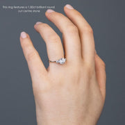 Noah James Jewellers Manchester Engagement Ring Helena Round Brilliant Cut 3 Stone Engagement Ring Platinum Lab Grown Diamond Moissanite