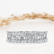 Noah James Jewellers Manchester Eternity Ring Maya Baguette and Round Diamond Half Eternity Ring Lab Grown Diamond Moissanite