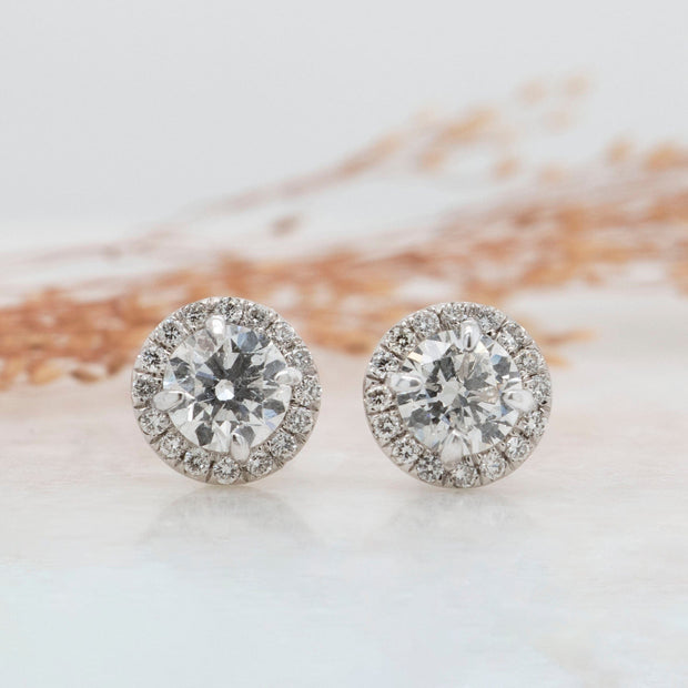 Noah James Jewellers Manchester In Stock Earring Adele Diamond Halo Earrings Lab Grown Diamond Moissanite