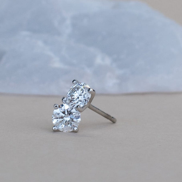 Noah James Jewellers Manchester In Stock Earring Celeste Round Claw Set Lab-Grown Diamond Earrings 1.00ct 18ct White Gold Lab Grown Diamond Moissanite