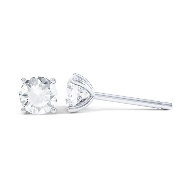 Noah James Jewellers Manchester In Stock Earring Celeste Round Claw Set Lab-Grown Diamond Earrings 1.00ct 18ct White Gold Lab Grown Diamond Moissanite