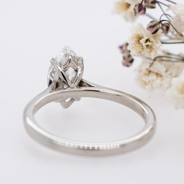 Noah James Jewellers Manchester In Stock Engagement Ring Aquila Marquise and Trilliant Engagement Ring Platinum Lab Grown Diamond Moissanite