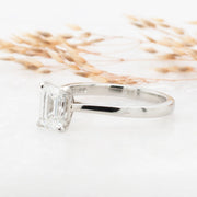 Noah James Jewellers Manchester In Stock Engagement Ring Celeste Emerald Cut Lab Grown Diamond Platinum Solitaire Engagement Ring 1.00ct Lab Grown Diamond Moissanite