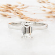 Noah James Jewellers Manchester In Stock Engagement Ring Celeste Emerald Cut Lab Grown Diamond Platinum Solitaire Engagement Ring 1.00ct Lab Grown Diamond Moissanite