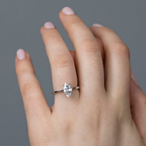 Celeste Marquise Cut Lab Grown Diamond Platinum Solitaire Engagement Ring 1.00ct