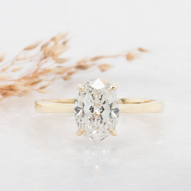 Noah James Jewellers Manchester In Stock Engagement Ring Celeste Oval Cut Lab Grown Diamond Solitaire Engagement Ring 1.50ct 18ct Yellow Gold Lab Grown Diamond Moissanite