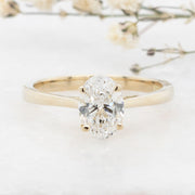 Noah James Jewellers Manchester In Stock Engagement Ring Celeste Oval Cut Lab Grown Diamond Solitaire Engagement Ring 18ct Yellow Gold 1.00ct Lab Grown Diamond Moissanite