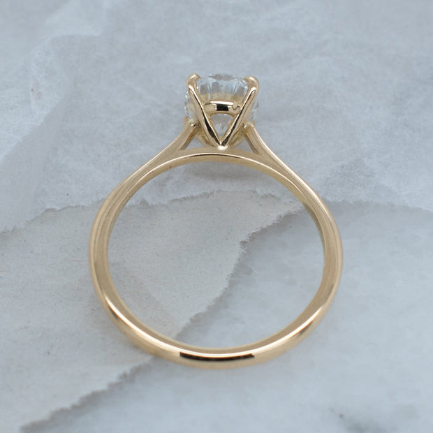 Noah James Jewellers Manchester In Stock Engagement Ring Celeste Oval Cut Lab Grown Diamond Solitaire Engagement Ring 18ct Yellow Gold 1.31ct Lab Grown Diamond Moissanite