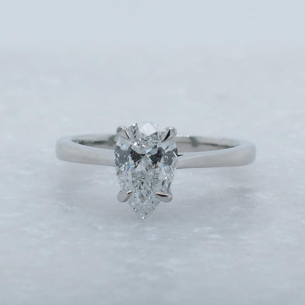 Noah James Jewellers Manchester In Stock Engagement Ring Celeste Pear Shape Lab Grown Diamond Solitaire Engagement Ring 1.00ct Platinum Lab Grown Diamond Moissanite