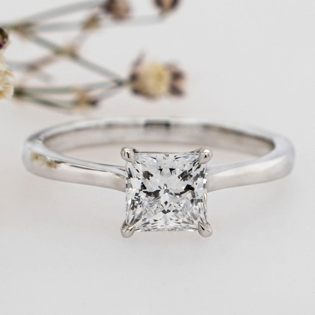 Noah James Jewellers Manchester In Stock Engagement Ring Celeste Princess Cut Lab Grown Diamond Solitaire Engagement Ring Platinum 1.00ct Lab Grown Diamond Moissanite