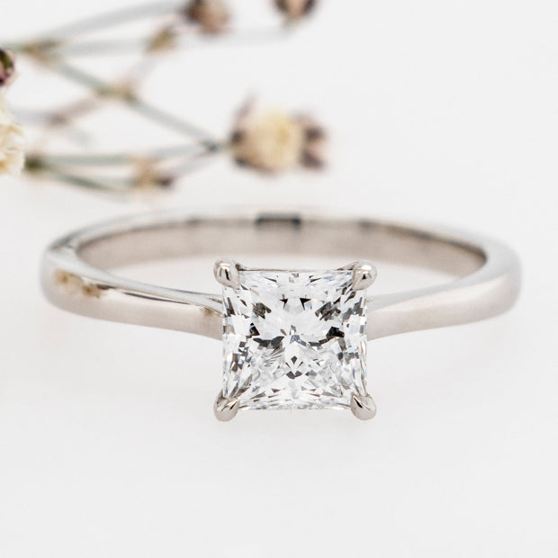 Noah James Jewellers Manchester In Stock Engagement Ring Celeste Princess Cut Lab Grown Diamond Solitaire Engagement Ring Platinum 1.00ct Lab Grown Diamond Moissanite