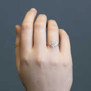 Flora Oval and Pear Shaped 3 Stone Lab Grown Diamond Engagement Ring Platinum 1ct