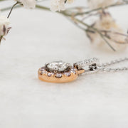 Noah James Jewellers Manchester In Stock Pendant Pink Diamond Halo Pendant Lab Grown Diamond Moissanite