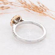 Noah James Jewellers Manchester In Stock Engagement Ring Round Brilliant Cut Pink Halo Engagement Ring Lab Grown Diamond Moissanite