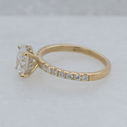 Noah James Jewellers Manchester In Stock Engagement Ring Thea Oval Cut Lab Grown Diamond Shoulder Hidden Halo Engagement Ring 1.00ct Yellow Gold Lab Grown Diamond Moissanite