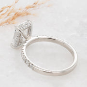 Noah James Jewellers Manchester In Stock Engagement Ring Thea Radiant Cut Lab Grown Diamond Hidden Halo Engagement diamond set band Platinum 2.00ct Lab Grown Diamond Moissanite