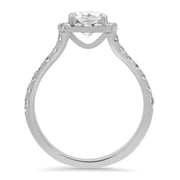 Adele Cushion Cut Halo Engagement Ring Platinum | Noah James Jewellery.