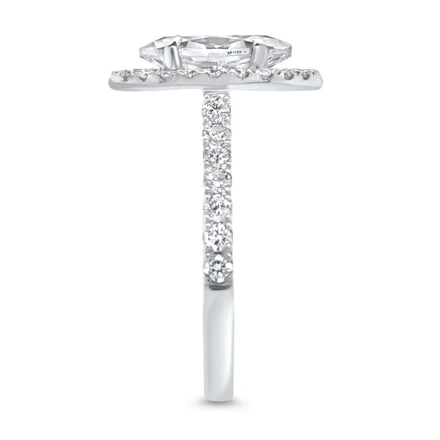 Adele Marquise Cut Halo Engagement Ring Platinum | Noah James Jewellery.