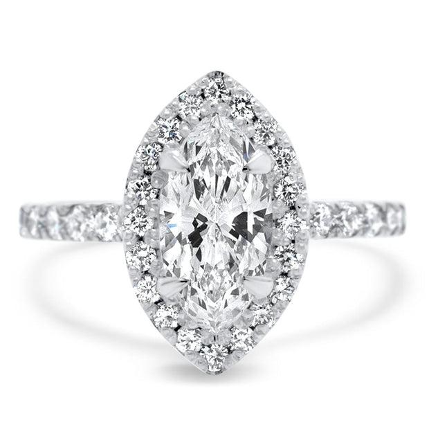 Adele Marquise Cut Halo Engagement Ring Platinum | Noah James Jewellery.