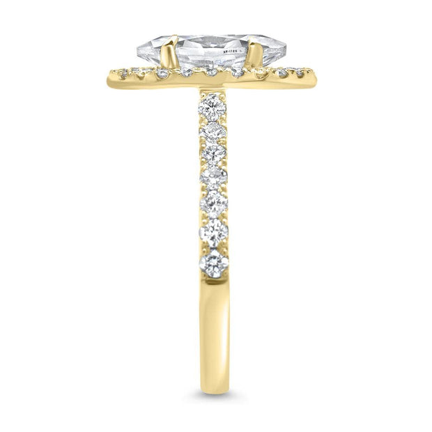 Adele Marquise Cut Halo Engagement Ring Yellow Gold | Noah James Jewellery.
