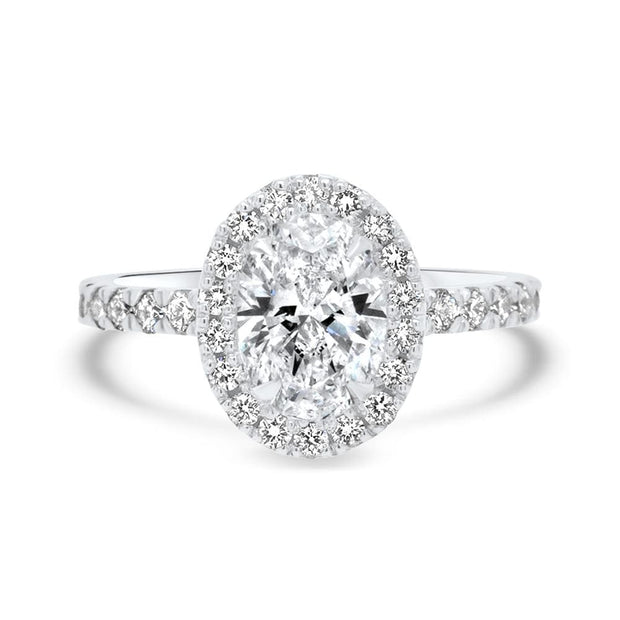 Adele Oval Cut Halo Engagement Ring Platinum | Noah James Jewellery.