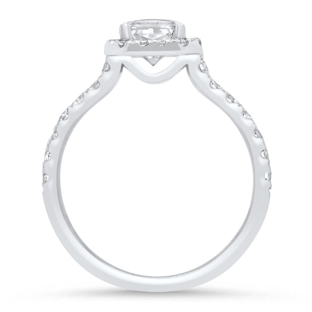 Adele Princess Cut Halo Engagement Ring Platinum | Noah James Jewellery.