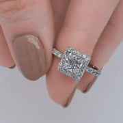 Noah James Jewellers Manchester In Stock Engagement Ring Adele Princess Cut Lab Grown Diamond Halo Engagement Ring Lab Grown Diamond Moissanite