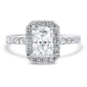 Adele Radiant Cut Halo Engagement Ring Yellow Gold | Noah James Jewellery.