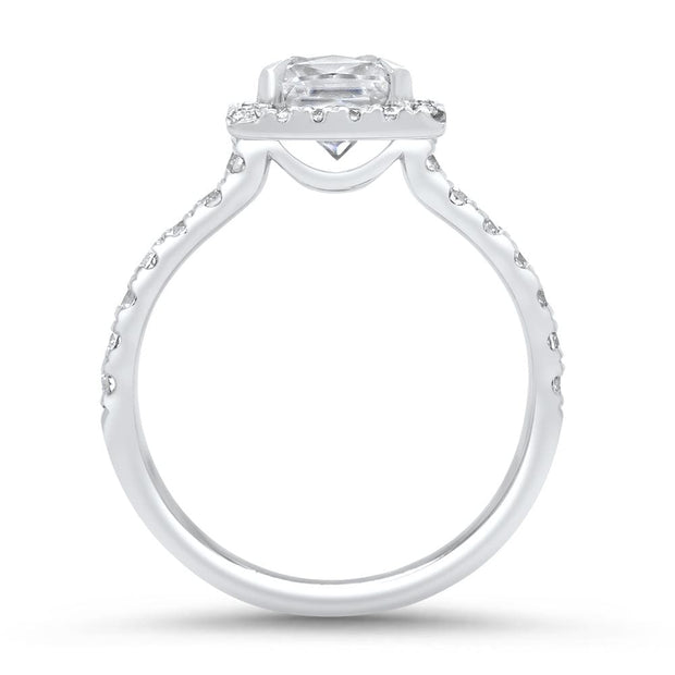 Adele Round Brilliant Cut Halo Engagement Ring Platinum | Noah James Jewellery.