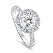 Adele Round Brilliant Cut Halo Engagement Ring Platinum | Noah James Jewellery.