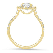 Adele Round Brilliant Cut Halo Engagement Ring Yellow Gold | Noah James Jewellery.