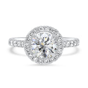 Adele Round Brilliant Cut Halo Engagement Ring Yellow Gold | Noah James Jewellery.