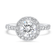 Adele Round Brilliant Lab Grown Diamond Halo Engagement Ring | Noah James Jewellery.