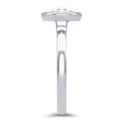 Alyssa Cushion Cut Rubover Solitaire Engagement Ring Platinum | Noah James Jewellery.