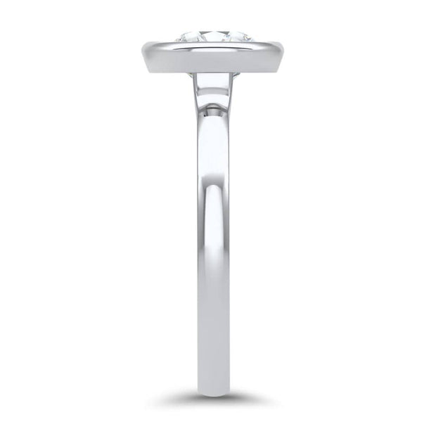 Alyssa Cushion Cut Rubover Solitaire Engagement Ring Platinum | Noah James Jewellery.