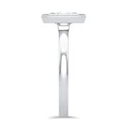 Alyssa Emerald Cut Rubover Solitaire Engagement Ring Platinum | Noah James Jewellery.