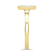 Alyssa Emerald Cut Rubover Solitaire Engagement Ring Yellow Gold | Noah James Jewellery.