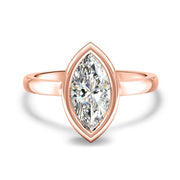 Alyssa Marquise Cut Rubover Solitaire Engagement Ring Yellow Gold | Noah James Jewellery.