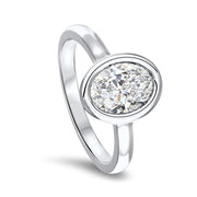 Alyssa Oval Cut Rubover Solitaire Engagement Ring Platinum | Noah James Jewellery.